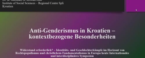 Dr. sc. Jadranka Rebeka Anić na simpoziju o identitetskim i rodnim sukobima u kontekstu desnog populizma i kršćanskog fundamentalizma