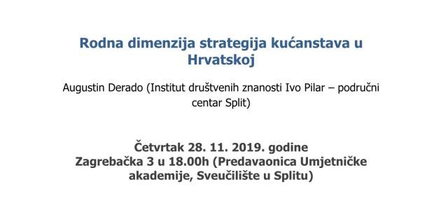 Prezentacija Rezultata Projekta GENMOD: „Rodna Dimenzija Strategija Kućanstava U Hrvatskoj“; Split