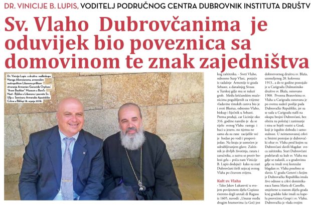 Dr. sc. Vinicije B. Lupis: Sveti Vlaho bio je državni simbol Dubrovačke Republike